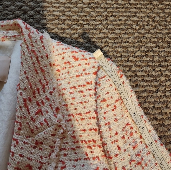 Rebecca Taylor Beckie Tweed Jacket White/Red Women's Size 4 - Picture 7 of 11
